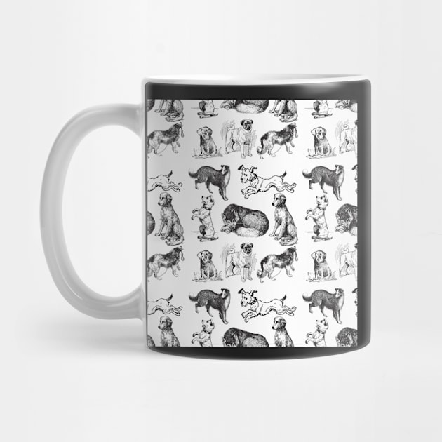 Black And White Dogs Patterns by casualism